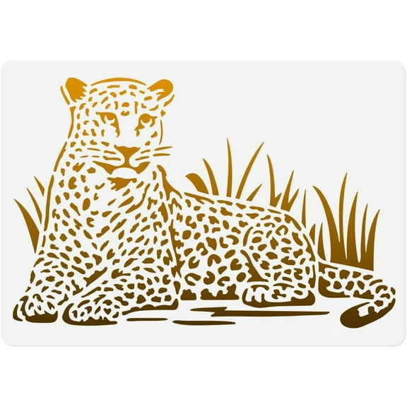 Cheetah Stencil for Painting on Wall A4 Size Reusable Plastic Cheetah Template for Painting Wood Floor Furniture Fabric Canvas