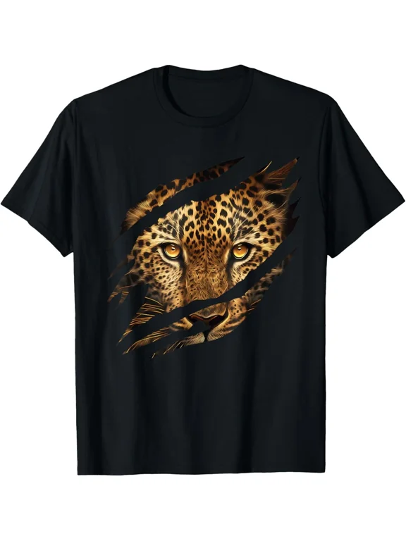 Cheetah Tiger Leopard Face Lion Cat for Men Women Kids T-Shirt Gift for Dad, Mom