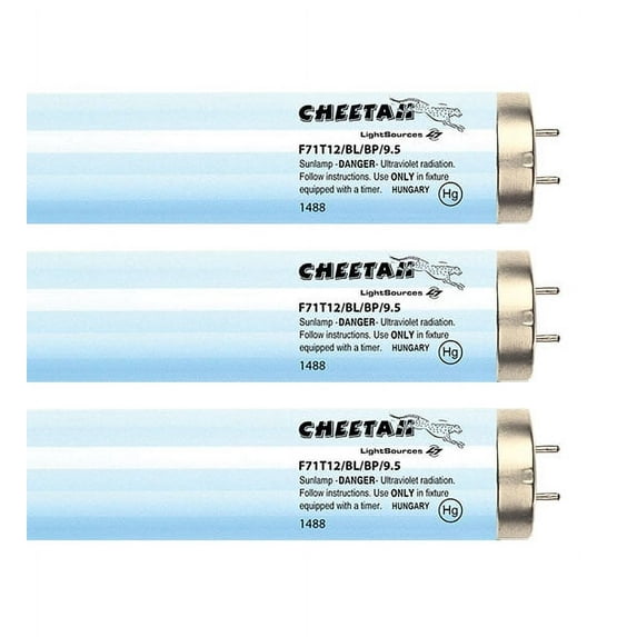 Cheetah Ultra Extreme F71T12 9.5% 100-120W Bipin Tanning Lamps - Fast, Hot Lamps! - 25 Pack