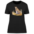 thumbnail image 1 of Cheetah With Her Kid Watercolor T-Shirt Women -Image by Shutterstock, Female Large, 1 of 2