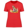 thumbnail image 1 of Cheetah With Her Kid Watercolor T-Shirt Women -Image by Shutterstock, Female Medium, 1 of 2