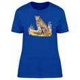 thumbnail image 1 of Cheetah With Her Kid Watercolor T-Shirt Women -Image by Shutterstock, Female Small, 1 of 2
