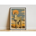 thumbnail image 1 of Cheetah in Desert Sunset Minimalist Poster Wildlife Animal Art Print Abstract Nature Poster - Poster Unframed, 1 of 3