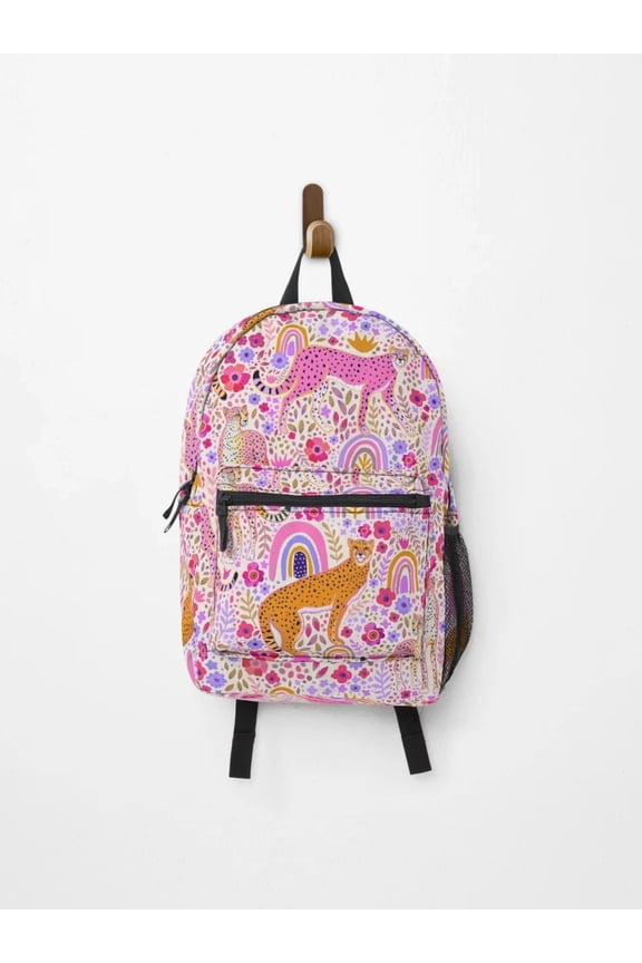 Cheetahs In A Rainbow Garden Backpack, Rainbows Backpacks, Back To School Backpack