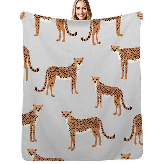 Cheetah seamless pattern repeat Soft Blanket Travel Bedding Throws Flannel Bedspread Sofa Bed Cover