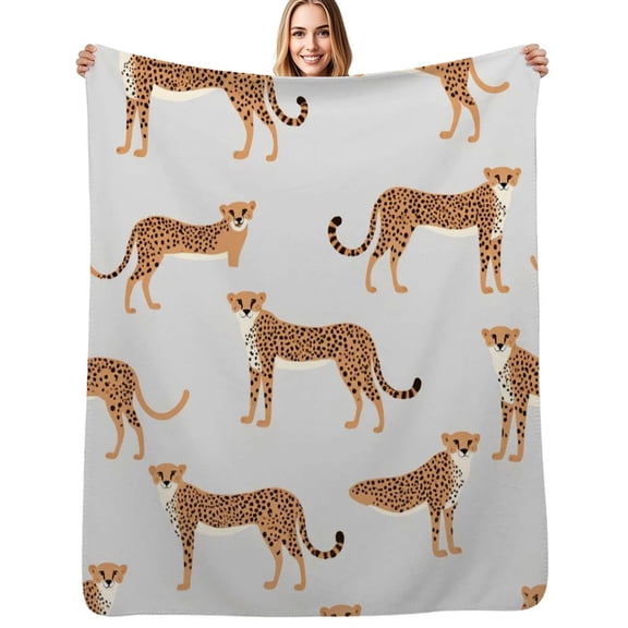 Cheetah seamless repeating pattern Flannel Blankets Soft Warm Throw Blanket Autumn Camping Bedroom Aesthetic Bedspread
