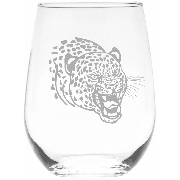 C&M Personal Gifts 17 oz Cheetah Stemless Wine Glasses