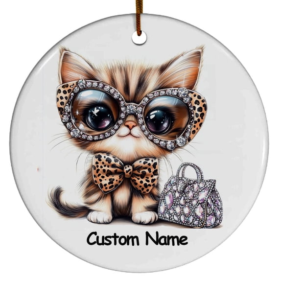 Cheetoh Cat Ornament, Christmas Ornament 2025, Personalized Ornament with Name, Gifts for Cat Mom, Cat Dad, Gift for Cat Lovers, Cat Ornament 2025