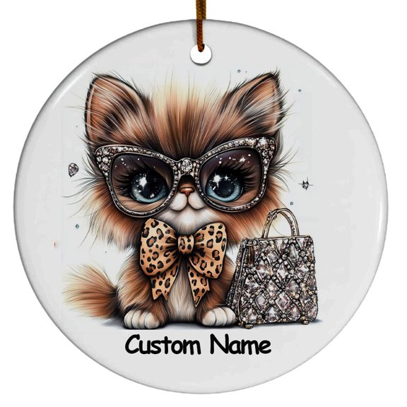 Cheetoh Cat Ornament, Christmas Ornament 2025, Personalized Ornament with Name, Gifts for Cat Mom, Cat Dad, Gift for Cat Lovers, Cat Ornament 2025