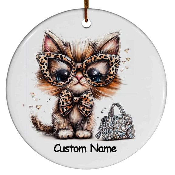 Cheetoh Cat Ornament, Christmas Ornament 2025, Personalized Ornament with Name, Gifts for Cat Mom, Cat Dad, Gift for Cat Lovers, Cat Ornament 2025