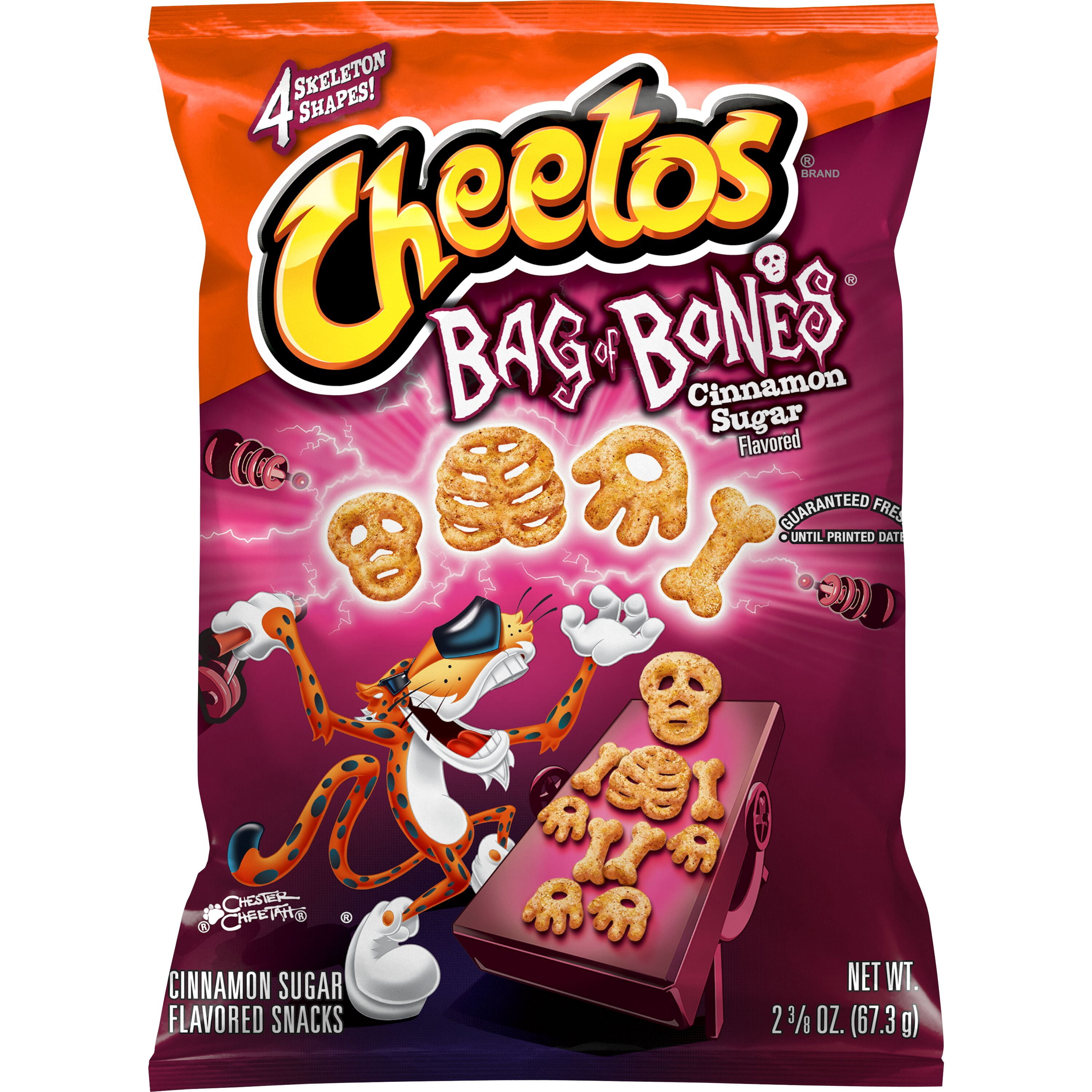 Cheetos Bag of Bones Cinnamon Sugar Flavored Snacks Bag, 2 3/8 oz