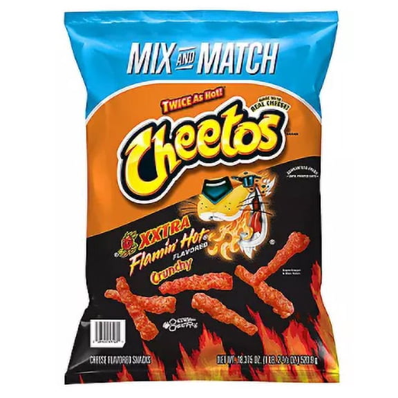 Cheetos Crunchy XXTRA Flamin' HotCheese Flavored Snacks, 18.375 oz Bag