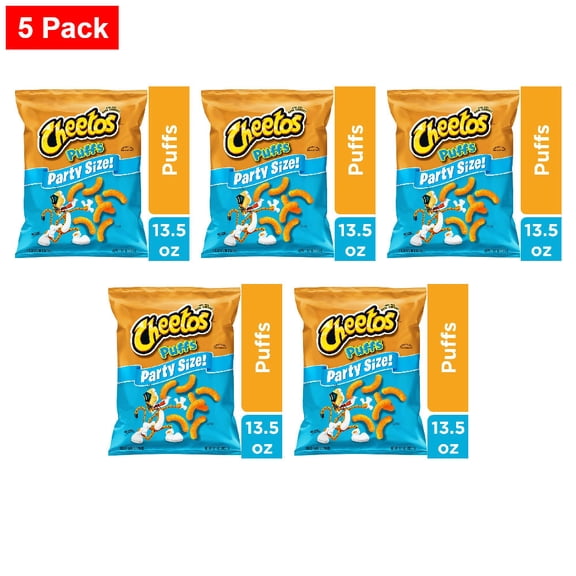 Cheetos Cheese Puffs Chips Party Size 13.5 oz - 5 Pack