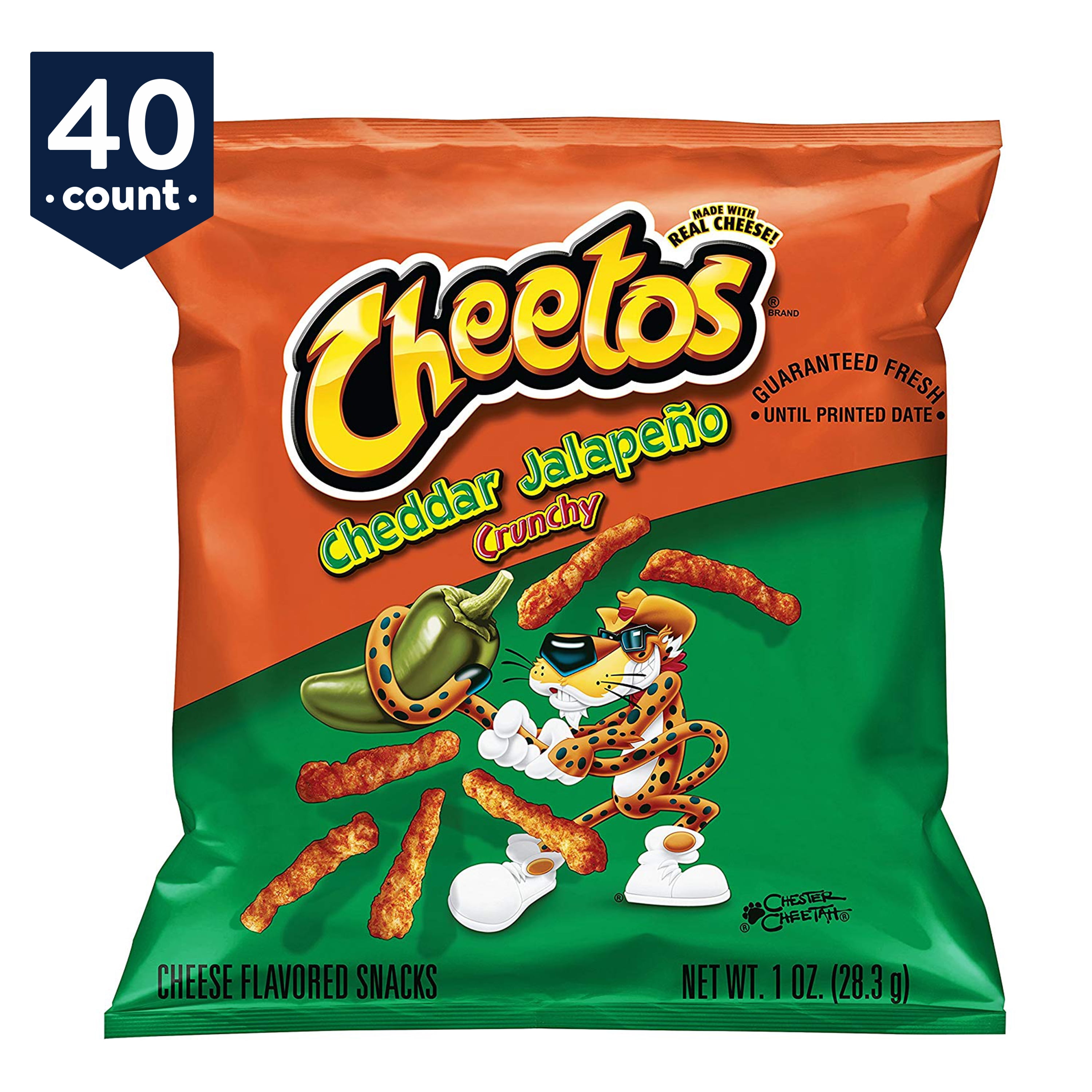  Cheetos Cheese Flavored Snacks, Crunchy, 1 Ounce (Pack of 40)