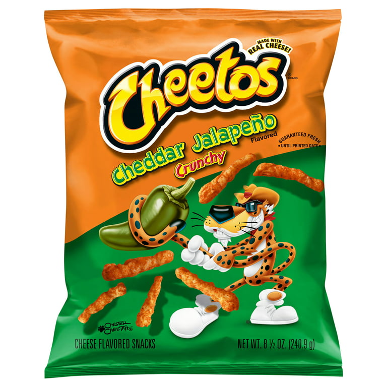 2 Cheetos Crunchy Cheddar Jalapeno Cheese Flavored Snacks, 8.5 oz