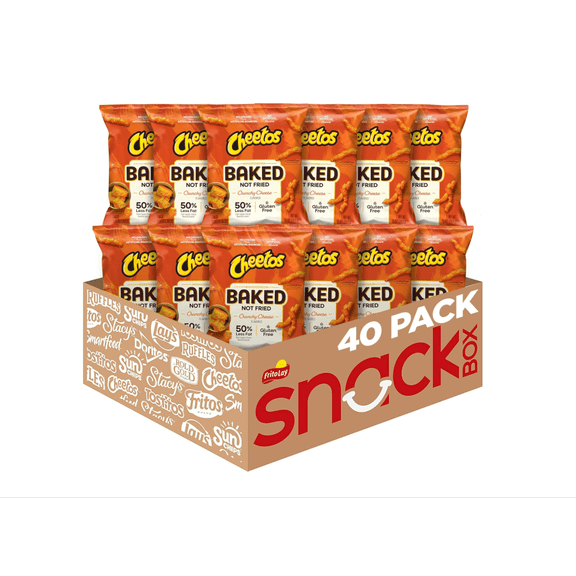 Cheetos Crunchy Cheese Flavored Snacks, 0.875 oz Bags, (40 Pack), 50% Less Fat, Gluten Free, No Artificial Flavors & Colors, Packaging and Formula May Vary