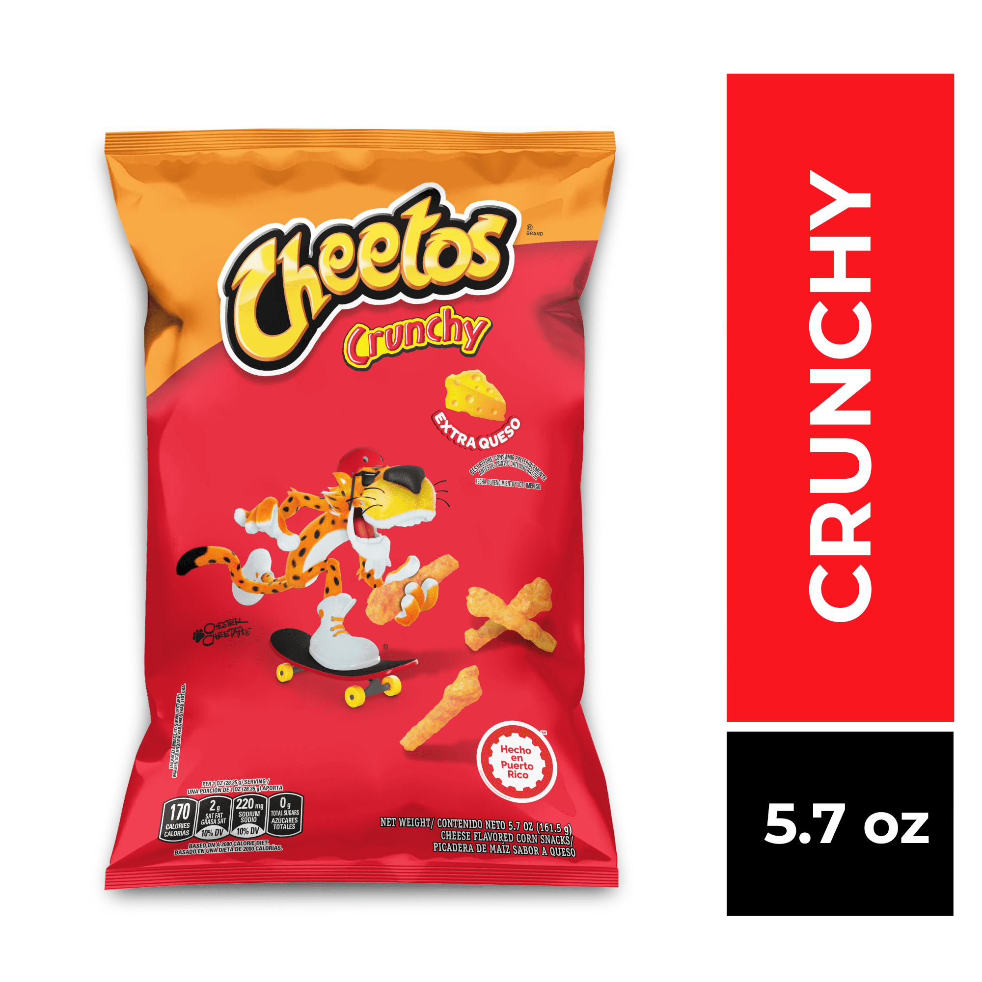 Cheetos Crunchy Cheese Flavored Snacks, 5.7 oz Bag