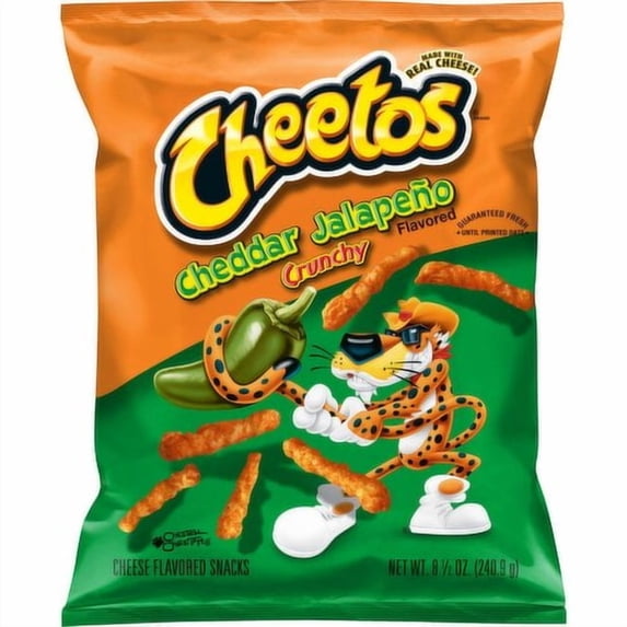 Cheetos Crunchy Cheese Flavored Snacks Cheddar Jalapeno Flavored 8 1/2 Oz(packaging may vary)