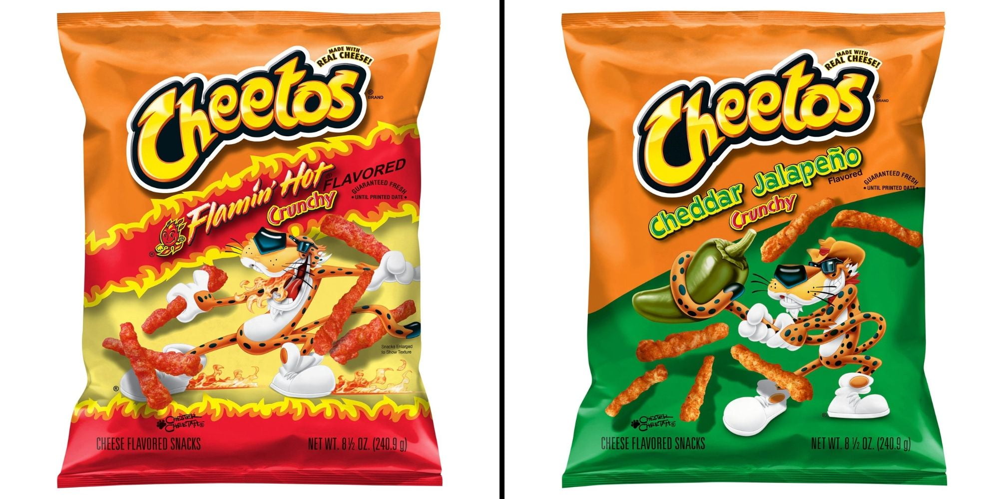 Cheetos Crunchy Flamin' Hot Cheese 8.5 oz & Cheetos Crunchy