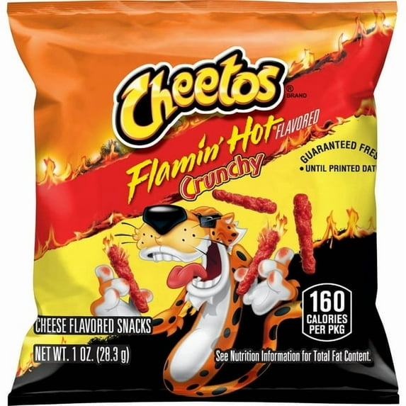 Cheetos Crunchy Flamin' Hot Cheese Flavored Snack Chips, 1 Ounce Bag pack of 1