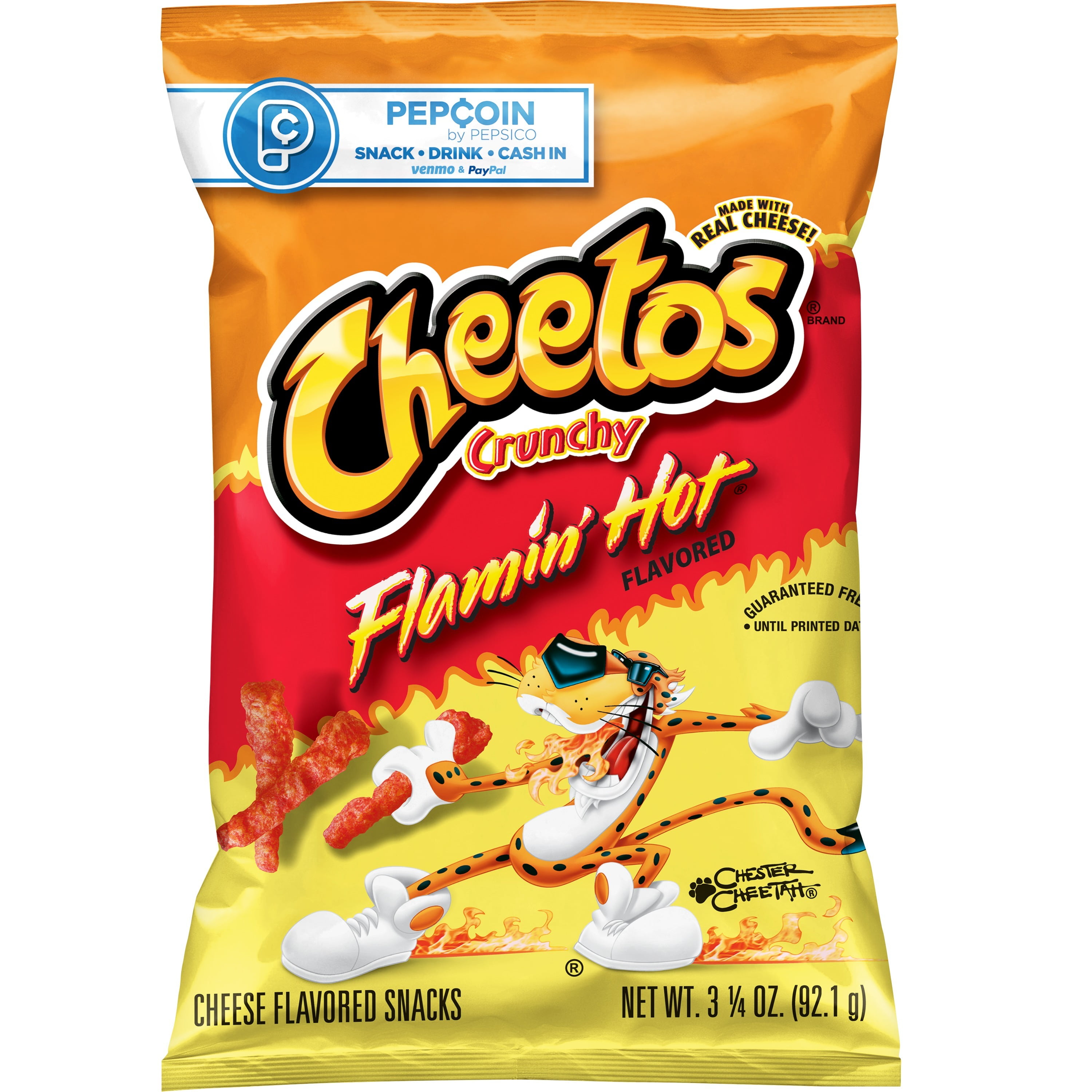 Cheetos Crunchy Cheese Flamin Hot Flavored Snacks, 3.25 oz Bag