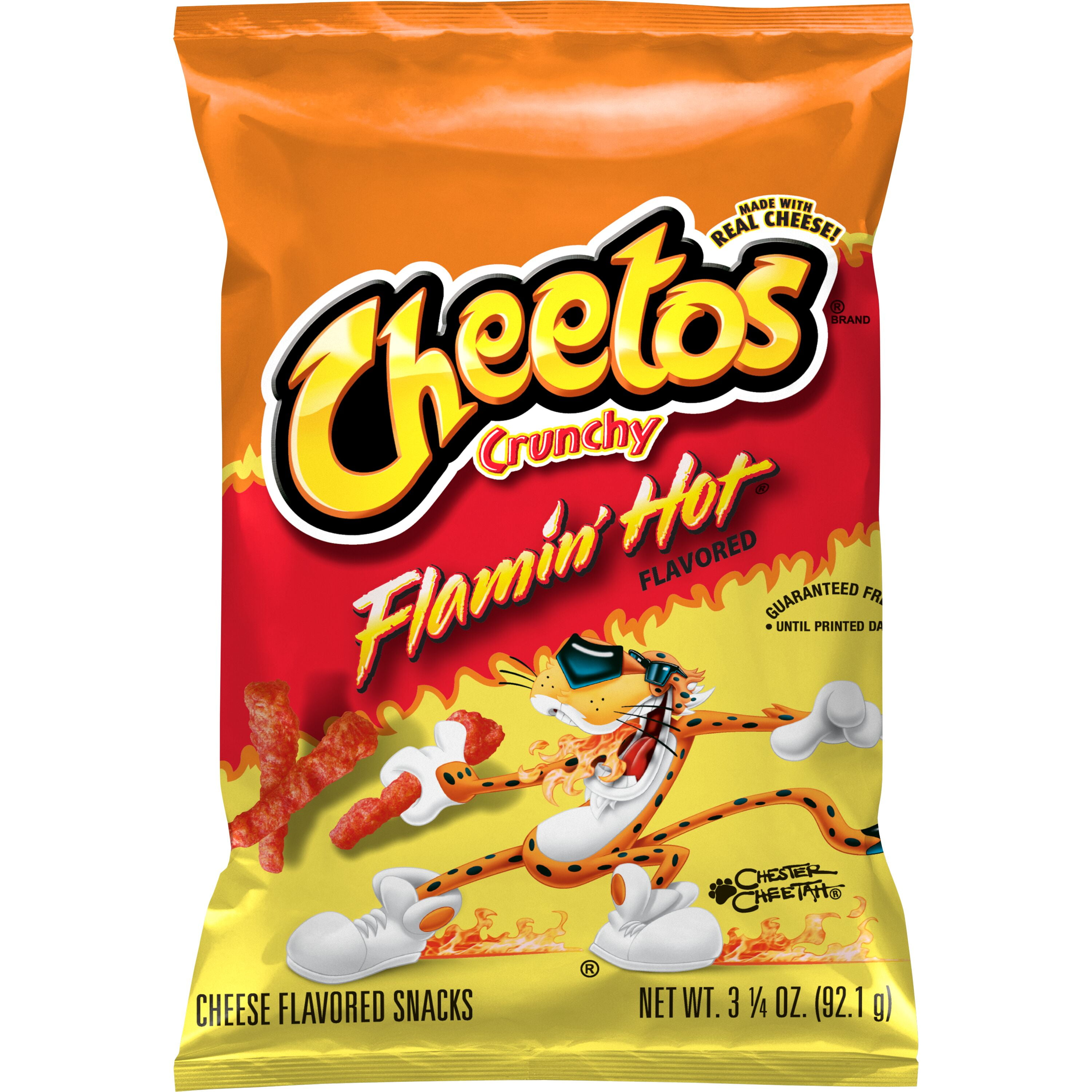 Cheetos Crunchy Flamin' Hot Cheese Flavored Snack Chips, 3.25 oz Bag 