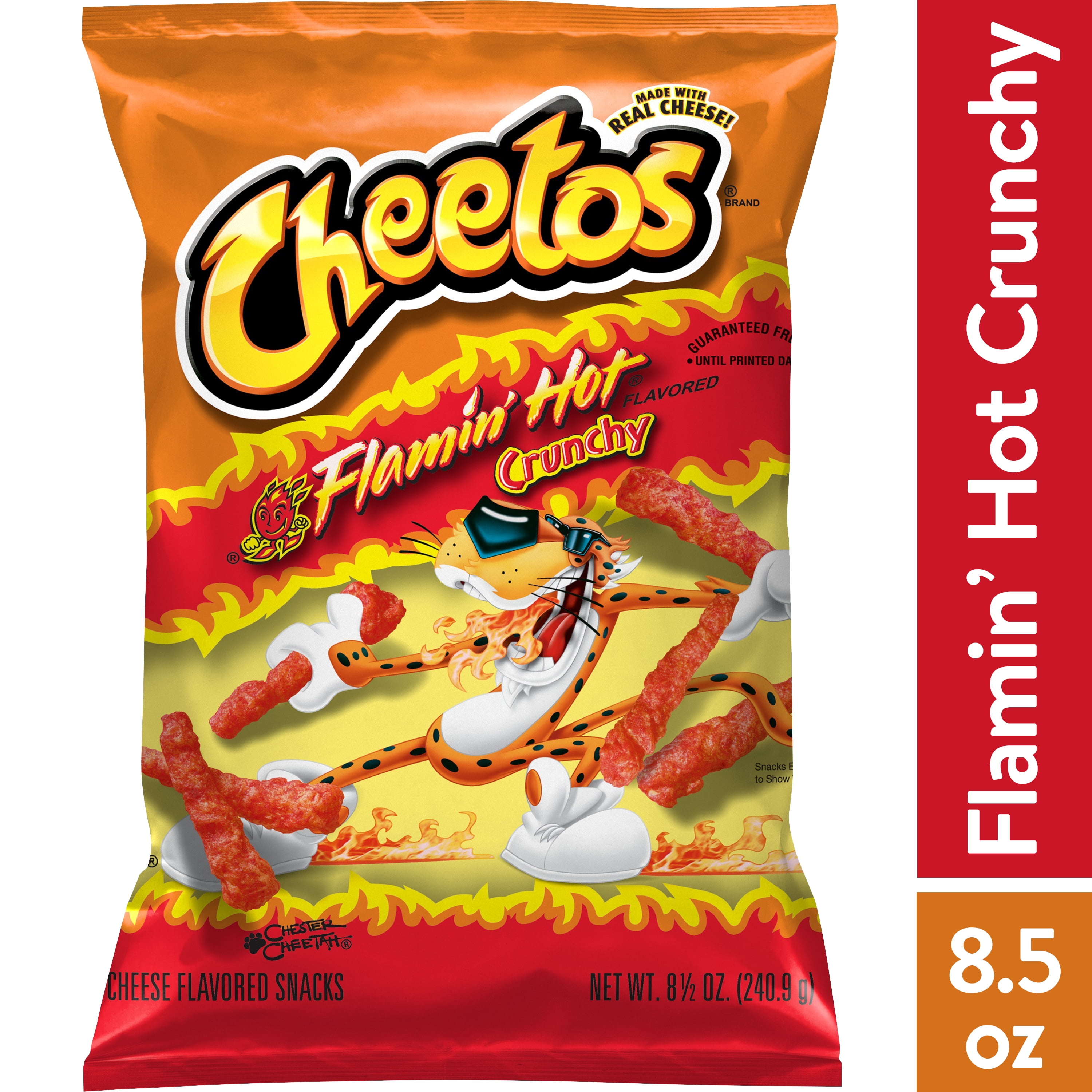 Cheetos Crunchy Flamin Hot Cheese Flavored Snack Chips 85 Oz Bag