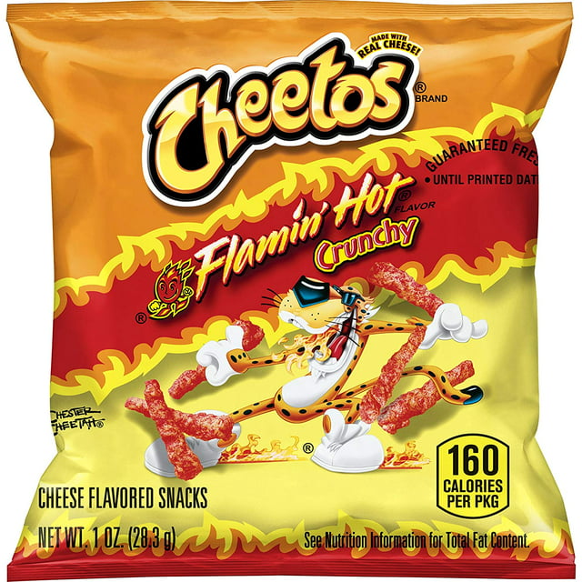 Cheetos Crunchy Flamin' Hot Cheese Flavored Snacks, 1 oz Bags, 40 Count