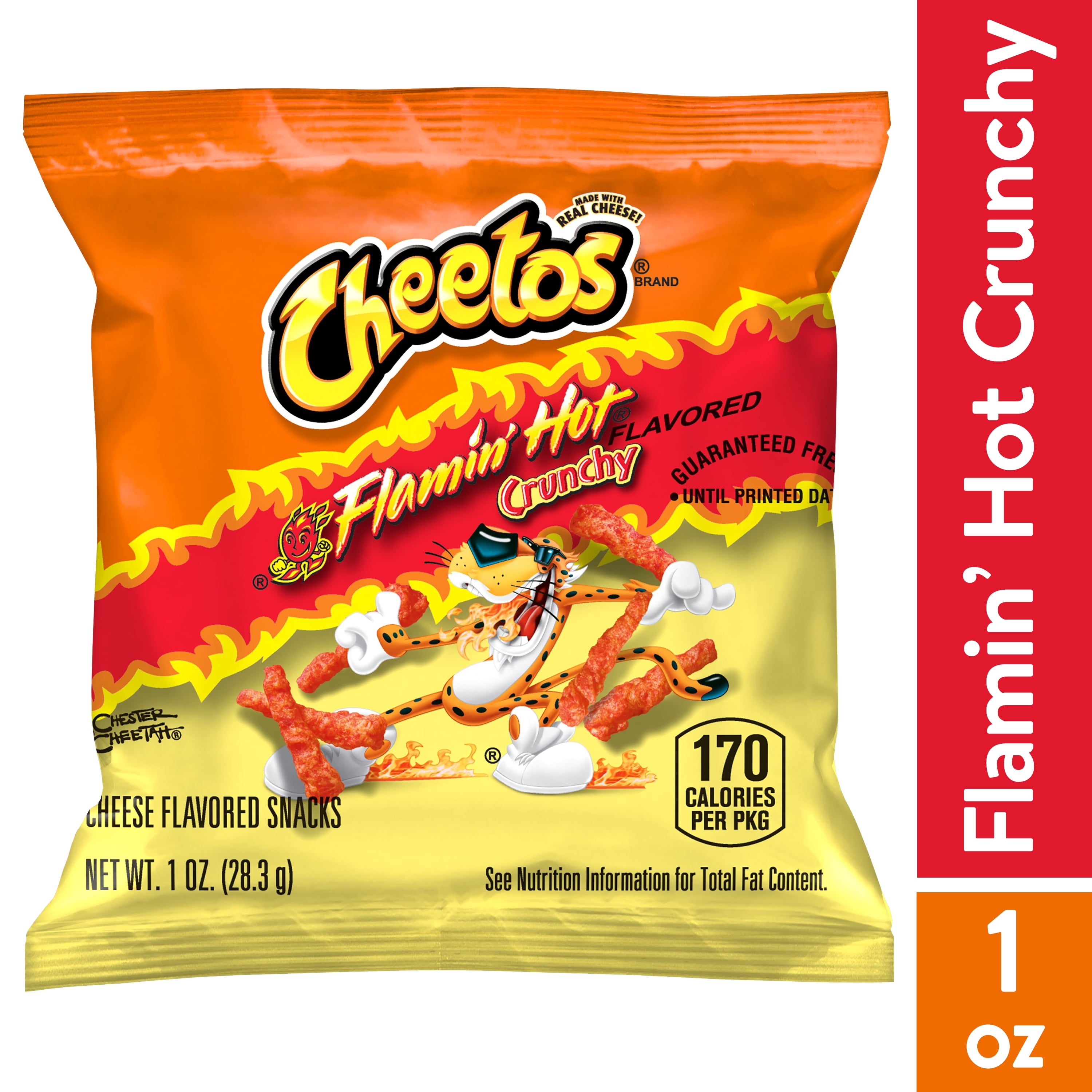 Cheetos Crunchy Flamin' Hot Cheese Flavored Snack Chips, 1 Ounce Bag