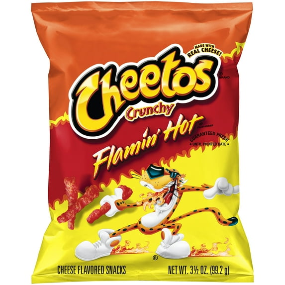 Cheetos Crunchy Flamin' Hot Cheese Flavored Snacks, 3.5 oz Bag