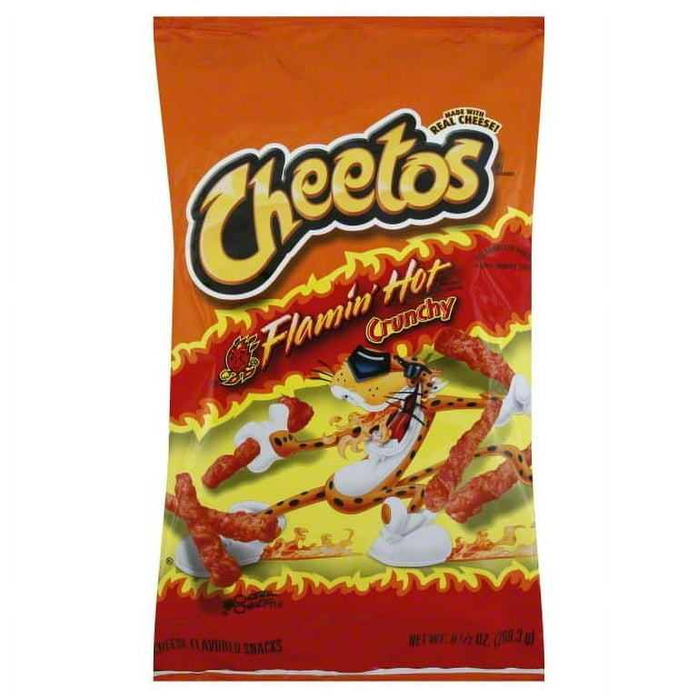 Cheetos Crunchy Flamin' Hot Cheese Flavored Snacks, 9.5 Oz. 