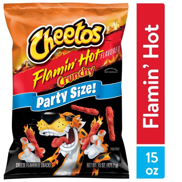 Cheetos Crunchy Flamin' Hot Cheese Puff Chips, 15oz Walmart Business