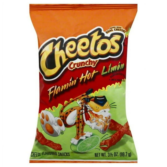 Cheetos Crunchy Flamin' Hot Limn Cheese Flavored Snacks 3.5 oz. Bag