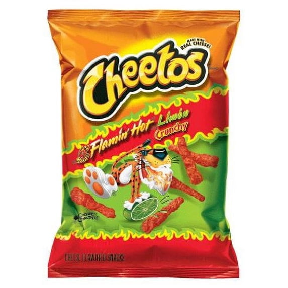 Cheetos Crunchy Flamin' Hot Limon, 9oz Bags (Pack of 8)