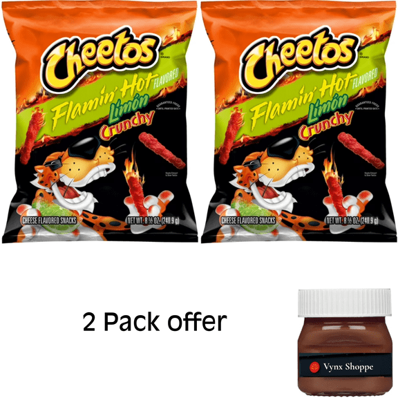Cheetos Crunchy Flamin' Hot Limon, Cheese Flavored Snacks, 8.5 ounce Bag