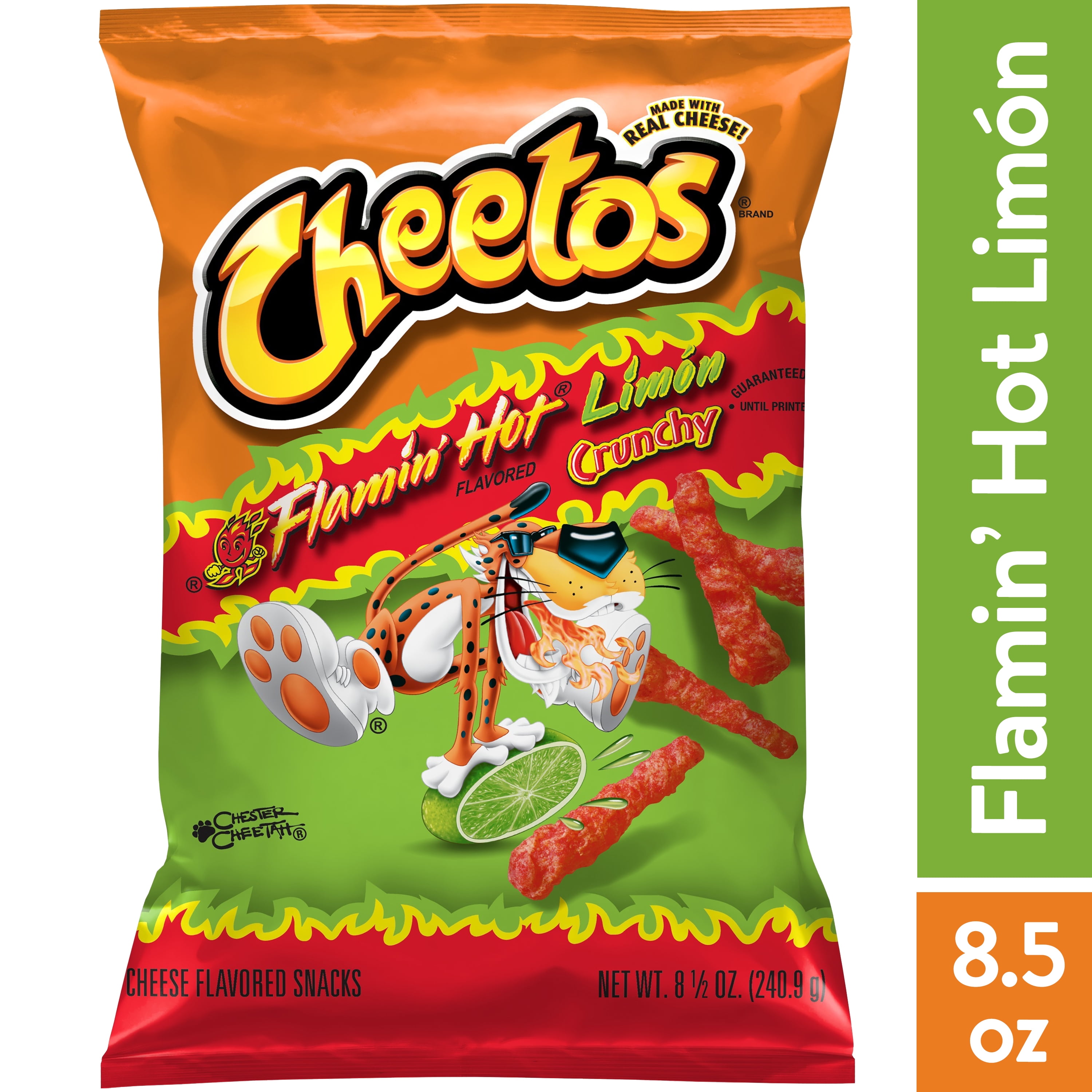 Cheetos Crunchy Flamin' Hot Limon Cheese Flavored Snacks, 9 Oz