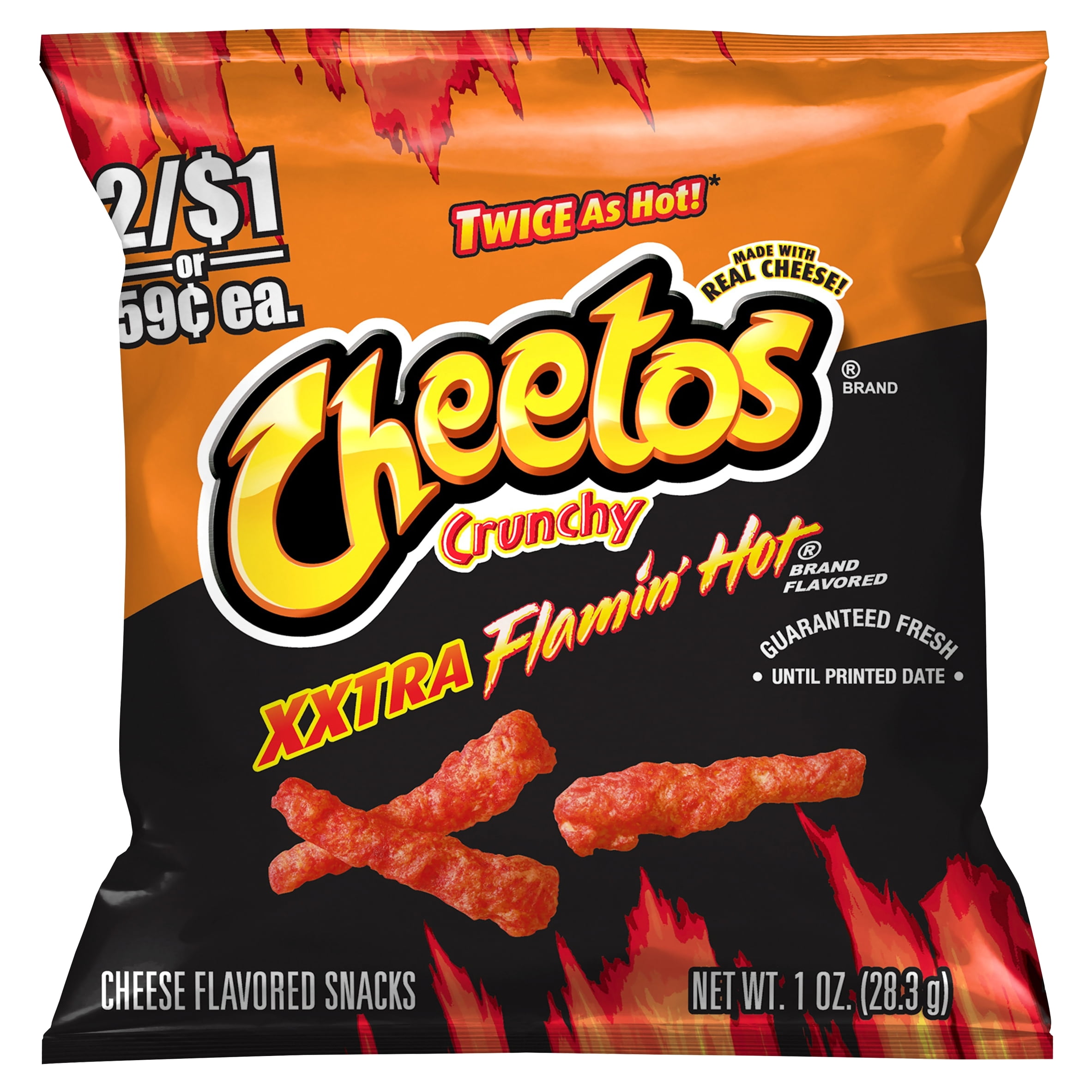 Cheetos Crunchy Xxtra Flamin' Hot Cheese Flavored Snack Chips, 1