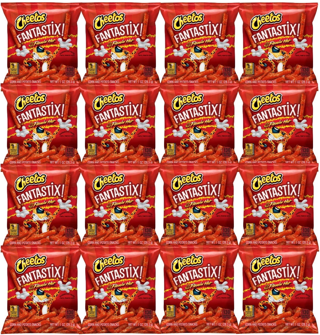 Cheetos Fantastix Flamin Hot Chips, 1 oz Bags, Pack of 16, Bundled By Shoppyway