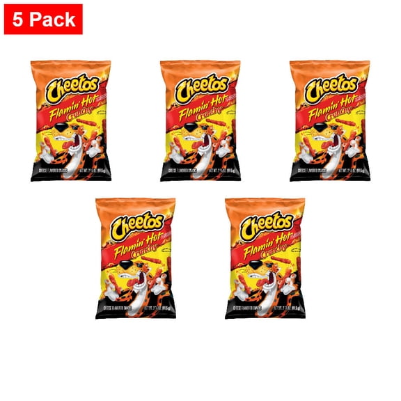 Cheetos Flamin Hot Cheese Flavored Snacks 2.875 oz - 5 Pack