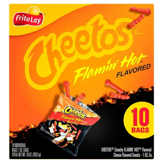 Cheetos Flamin' Hot Cheese Snacks Multipack 1 oz Bags - 10 ct (Packaging May Vary)