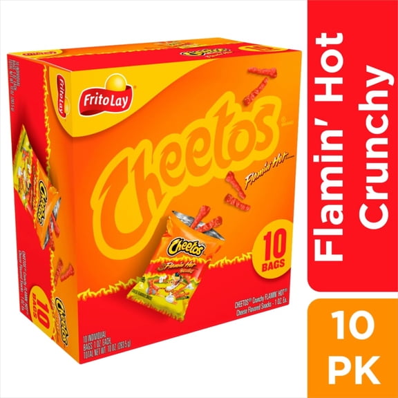 Cheetos Flamin Hot Crunchy Multipack Chips 10 CT / 1 oz - Pack of 1