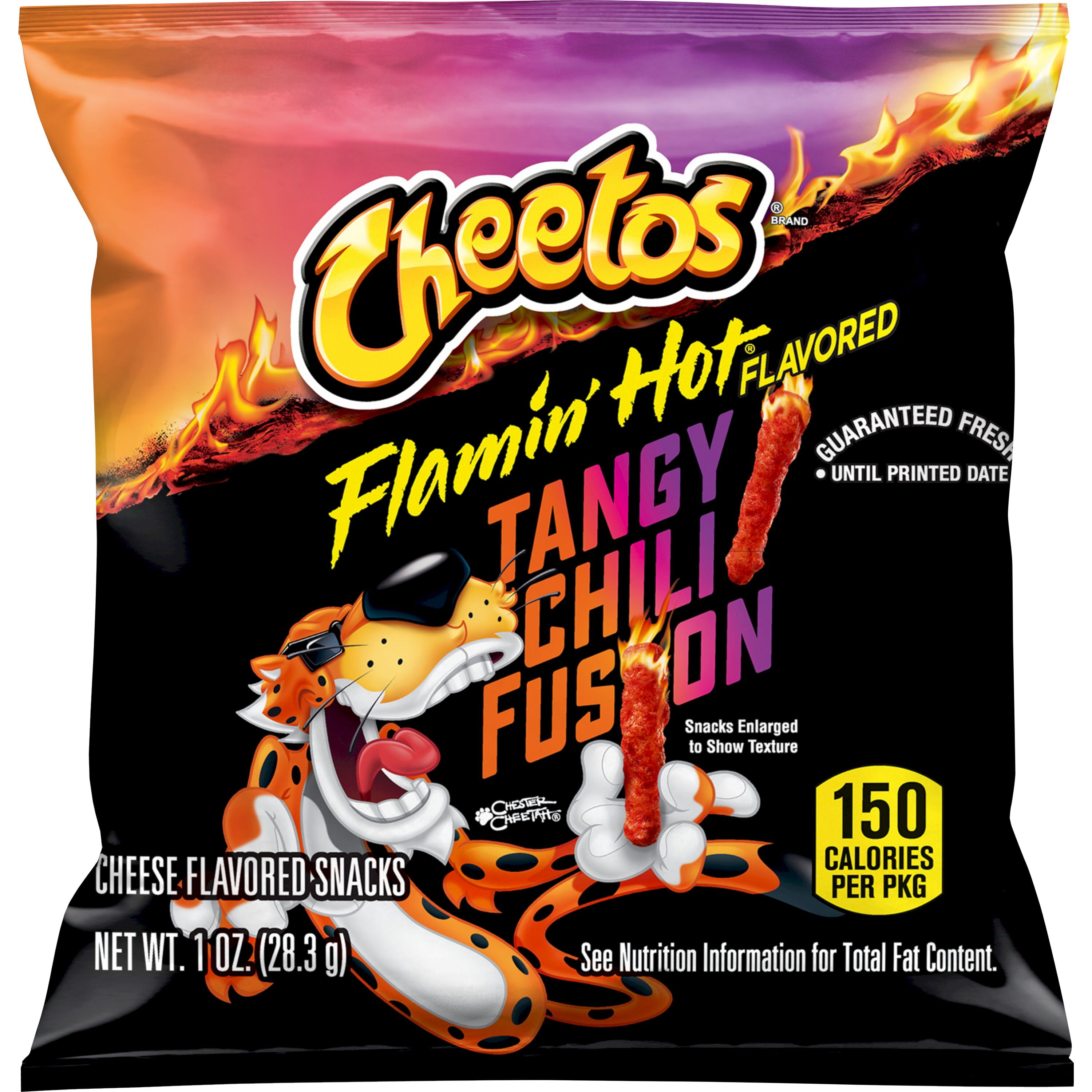 Cheetos Flamin' Hot Crunchy Tangy Chili Fusion Flavored Snacks Chips, 1 oz Bag