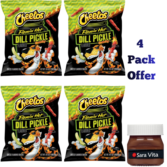 Cheetos Flamin' Hot Dill Pickle Crunchy Cheese Flavored Snacks, 8.5 oz Bag