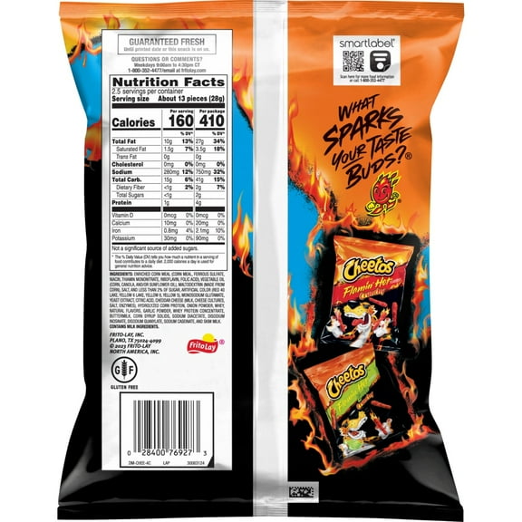 Cheetos Flamin Hot Flavored Cheese Puffs 2.5 oz - Pack of 1