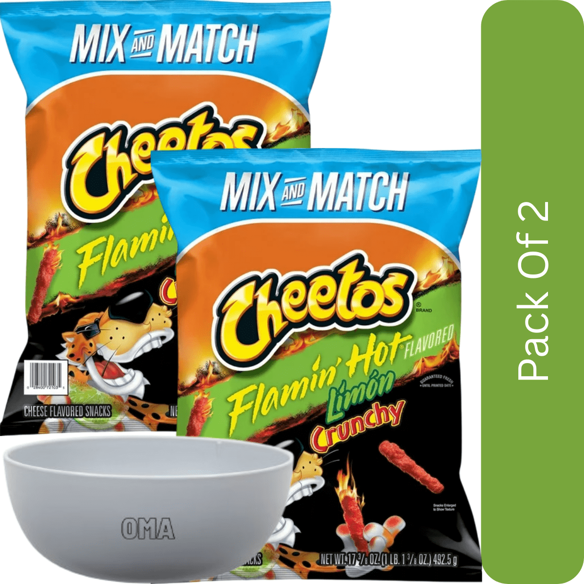 Cheetos Flamin' Hot Limon Crunchy Cheese Flavored Snacks, 17.375