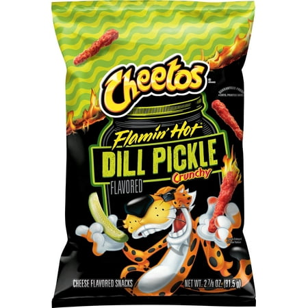 Cheetos Crunchy Cheese Flamin' Hot Dill Pickle Flavored Snacks, 2.875 oz Bag