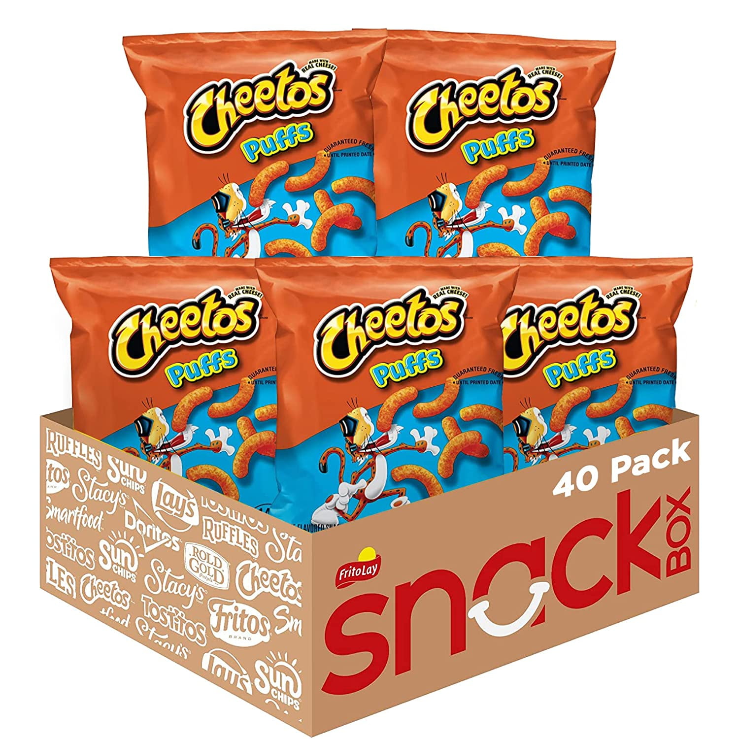 Cheetos Jumbo Puffs Cheese Flavored Puffed Snack Chips, 0.875 oz Bags ...