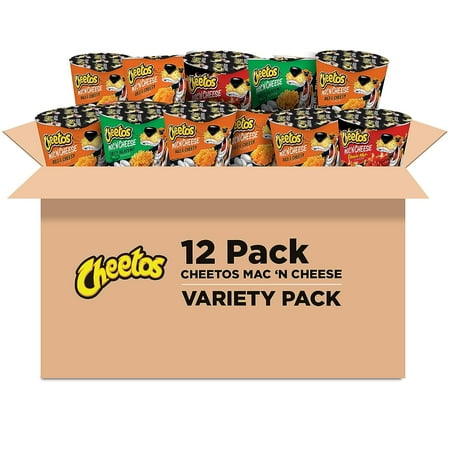 Cheetos Mac 'N Cheese, 3 Flavor Variety Pack, Mac and Cheese, Macaroni & Cheese, 2 oz Cups, 12 Count