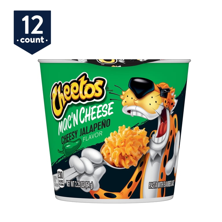 Macᵕ̈* Cheetos Mac 'N Cheese, Cheesy Jalapeno Flavor, 2.25 oz Cups, 12