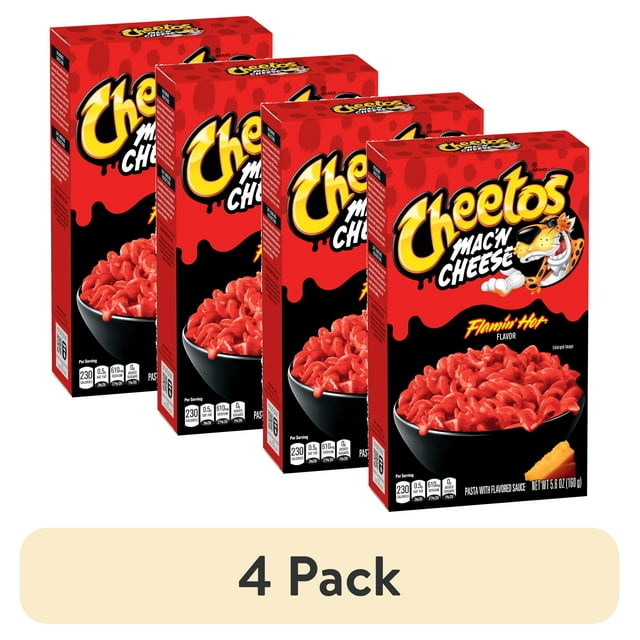 (4 pack) Cheetos Mac 'N Cheese Macaroni, Flamin' Hot Flavor, Mac and